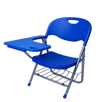 Chaise de formation pliable en gros pour salle de classe, chaise de réunion en plastique PP coloré avec tableau d'écriture pour usage scolaire