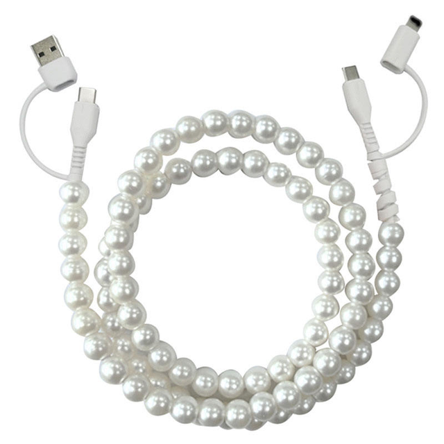 Latest ABS Beaded 3A Fast Charging Braid PVC Jacket Data Cable for Android & IOS Mobile Phones 1m Loose Bead Accessories