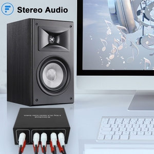 Professional RCA Stereo Switcher <strong>Selector</strong> Box Black Shells Lossless Signal Transmission Video Splitters &amp; Converters - Product Image 4