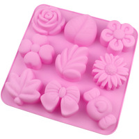 Moule en silicone motif fleur pour chocolat, qualité alimentaire, antiadhésif, sans BPA, pour décoration de gâteaux, muffins, bonbons et pains.