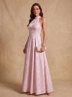 Robes de Soirée Jacquard pour Invitées de Mariage, Robes Longues en Satin pour Femmes, Robes de Bal Personnalisées Longueur Ras du Sol, Robes Formelles pour Occasions Spéciales