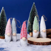 Pendentif gnome en peluche sans visage, gnomes en peluche faits à la main, elfes du Père Noël, décorations suspendues pour la maison, décorations de fêtes