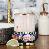 Haut de gamme fait à la main cloisonné boîte à thé cuivre filigrane émail pot moderne durable multifonction couvercle rabattable cuisine