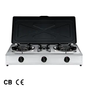Economic Home Kitchen Appliance CE Stainless Steel Commercial Double 2 Burner Gas Cooker Stove 3 Burner Stoves