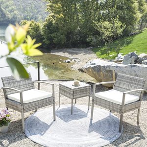 Comercio electrónico Venta caliente Garden Bistro Set Silla de mimbre Muebles de <span class=keywords><strong>exterior</strong></span> <span class=keywords><strong>Patio</strong></span> Conversación Set Balcón Sillón - Product Image 4