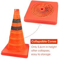 Cônes de signalisation routière réfléchissants orange de 27 pouces, flexibles, avec base, pour la sécurité routière, la qualité du stationnement et la gestion du trafic