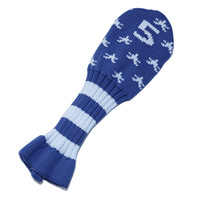 Housse de protection pour têtes de fers de golf en laine tricotée bleue, lot de 11 pièces, protège-têtes de fer souples, accessoires pour clubs de golf
