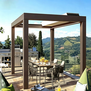 Pergola bioclimatique avec structure en aluminium galvanisé, anti-crevasses, isolation thermique, abri solaire pour jardin, patio, extérieur - Product Image 2