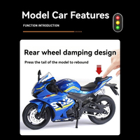 Moulé sous pression 1:18 miniature H2R Hayabusa GSX1000R R1Fireblade ornement métal modèle moto alliage modèle décoratif exposition cadeaux