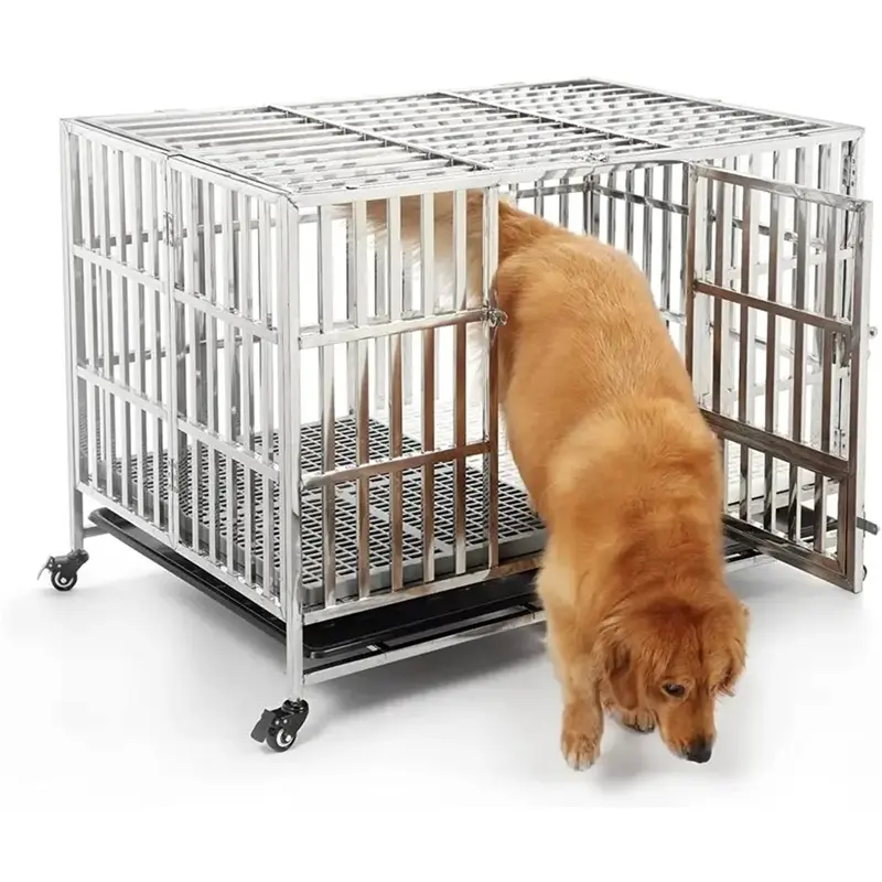 Jaula plegable de aluminio para perros, jaula de aluminio para perro al aire libre