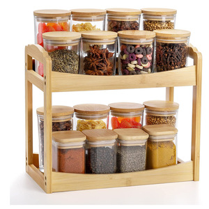 Wooden Desktop Storage <b>Rack</b> 2 Tier Rectangle Multipurpose Organizer For <b>Kitchen</b> Snacks Spices Cosmetics Bathroom Toiletries - Product Image 4