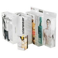 Boîte givrée en plastique PP imprimée sur mesure pour ensemble de sous-vêtements de soutien-gorge pour hommes et femmes boîte d'emballage transparente en PVC PET PP