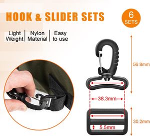 Coobigo Plastic <b>Clip</b> Snap <b>Hook</b> Replacement Buckles Tri Glide For Webbing Strap Crafting Accessories Set <b>Hooks</b> Adjustable Buckle - Product Image 2