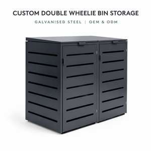 SEEYES Custom <b>Double</b> 240L Wheelie <b>Bin</b> Storage Galvanised Steel Outdoor Rubbish Enclosure Shed OEM Australia Wholesale - Product Image 1