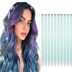 Extensions de <span class=keywords><strong>cheveux</strong></span> synthétiques longues et droites, colorées, avec 1 clip, mèches arc-en-ciel, extensions de <span class=keywords><strong>cheveux</strong></span> à clipser - Product Image 6