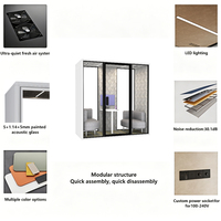 Espace de travail moderne, cabine modulaire en verre mobile, insonorisation acoustique intérieure, préfabriquée, bureau portable pour hôtels et hôpitaux