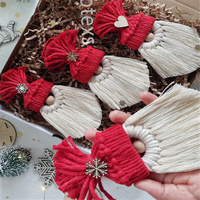 Ornement de gnome en macramé de haute qualité décor d'arbre de Noël boho gnome arbre suspendu cadeau de famille