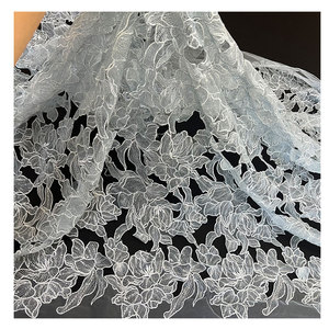 Encaje Guipur Rojo Calado 2024, <span class=keywords><strong>Tela</strong></span> Bordada con Lentejuelas - Product Image 1