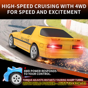 Auto de Carreras RC a Control Remoto, 4WD, Alta Velocidad, Juguete Eléctrico para Niños y Adultos con Evitación de Obstáculos, Escala 1:64, Cargador Incluido - Product Image 3