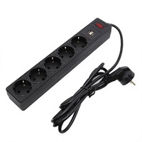 Multiprise de bureau HAOYONG 16A en plastique et cuivre avec ports USB et 5 prises CA