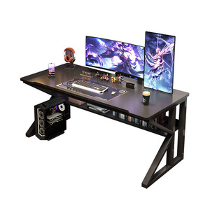 โต๊ะเกมมิ่ง Qisen รูปทรงตัว Z ขนาด 160 ซม. พร้อมที่แขวนหูฟัง สำหรับใช้ในบ้าน สำนักงาน ห้องอ่านหนังสือ และการตั้งอุปกรณ์อีสปอร์ต - Product Image 1