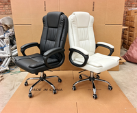 Chaises de bureau en cuir souple importées avec accoudoirs, coussin rembourré, chaise d'ordinateur confortable