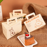 Boîte à gâteau triangulaire personnalisée de qualité alimentaire, boîte d'emballage portable pour pâtisserie avec poignée pour desserts, mousse, tranches et sandwichs