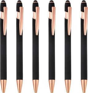 Stylo bille 2-en-1 en métal rose, logo personnalisé, pointe 1,0 mm, design sportif, cadeau publicitaire original, fourni par l'usine - Product Image 1