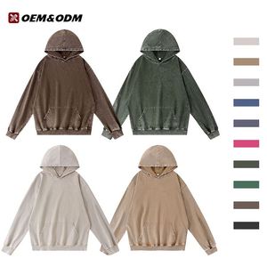 ผู้ผลิตเสื้อฮู้ดดี้ผู้ชายแบบวินเทจสั่งทำขายส่ง สไตล์สตรีทโอเวอร์ไซส์ ผ้าฝ้ายแท้ 100% พิมพ์ลาย 3 มิติ เสื้อฮู้ดดี้ผู้หญิง - Product Image 3