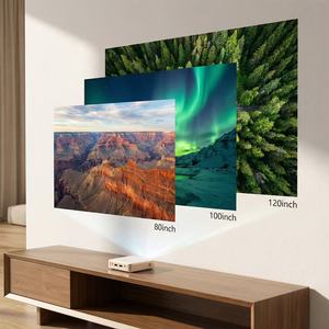 Nouveauté 2026 : <span class=keywords><strong>Projecteur</strong></span> DLP 3D intelligent Android 4K S100, vidéoprojecteur <span class=keywords><strong>LED</strong></span> 480P pour camping en extérieur, avec écran de projection manuel - Product Image 2