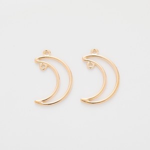 Conector de media luna hueca de aleación de zinc en tono dorado con doble lazo para la elaboración de <span class=keywords><strong>atrapasueños</strong></span> celestiales - Product Image 4