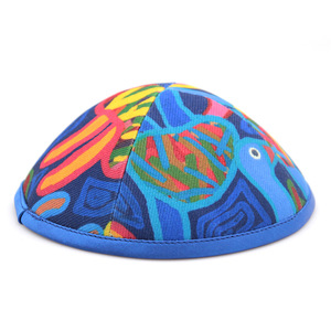 Kippa en pur coton personnalisée, bonnet imprimé color-block à motif de dessin animé, casquettes religieuses juives élégantes et personnalisées pour l'extérieur - Product Image 1