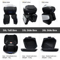 Ensemble de sacoches de moto 50L 33L 26L, accessoires de porte-bagages compatibles XADV750, valises latérales robustes, top case, boîte à bagages pour touring et aventure