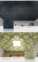Panneaux de plafond 3D imperméables et antistatiques, nouveau design, matériau PVC, grille de plafond, hôpital, maison, intérieur commercial, résistant au feu