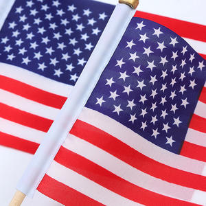 Bandeira americana personalizada pequena de ondulação, bandeira americana 100% poliéster, fãs nacionais de 4*6 polegadas, bandeira de ondulação manual com 25cm de madeira - Product Image 2