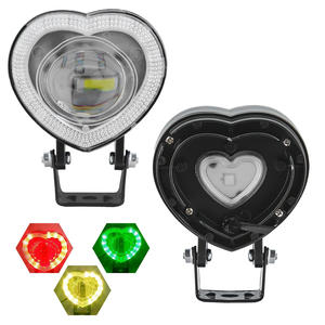 Nouveaux phares de moto à LED en forme de cœur, double couleur RGB, feux de route, étanches IP67, antibrouillard pour voitures et camions MO-235 2 - Product Image 1