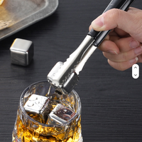Penjepit Es Stainless Steel Anti Selip Ergonomis, Penjepit Sajian Bar, Dapat Digunakan Kembali, Anti Karat, Peralatan Bar, Logo Custom, Grosir Langsung dari Pabrik