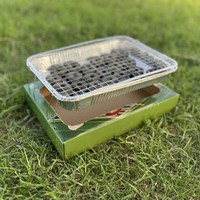 Barbecue portable instantané jetable au charbon de bois Surpass pour 2-3 personnes avec télécommande, sécurité des flammes et finition thermolaquée facile à nettoyer