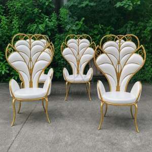 Peacock High Back Stainless Steel <b>Chair</b> with Upholstered Arms for Wedding Hotel Banquet Event Rental and Wholesale Suppliers - Product Image 2