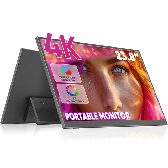 Wholesale Custom Branded 23.8 Inch 4K Portable Monitor with IPS HDR 60Hz LCD Screen Stand for Dual Laptop Setup