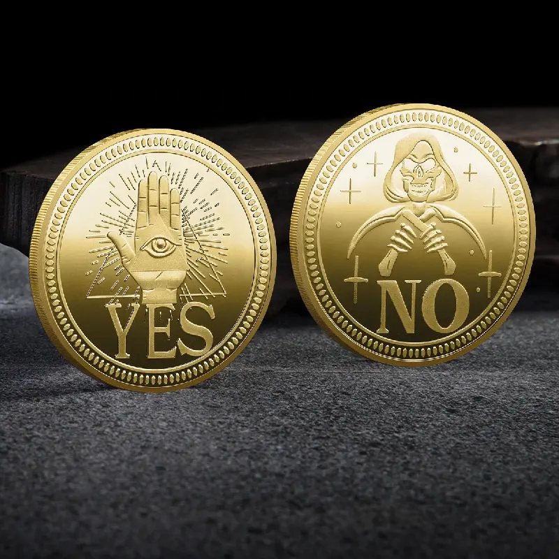 Wholesale metal YES NO Decision coin gold silver coins God's eye death sku ll commemorative coins