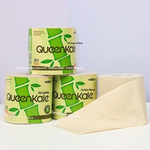 Papier toilette doux gaufré en pulpe de bambou 3 plis, biodégradable et absorbant - Product Image 4