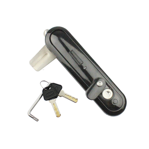 Serrure de panneau robuste en alliage de zinc à 3 points avec option à point unique, finition peinte en noir pour une forte protection antivol pour boîtier électrique - Product Image 1