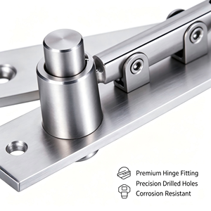 Charnière pivotante dissimulée en acier inoxydable pour porte moderne, réglable haut/bas, robuste, pour porte de douche, rotation à 180 degrés - Product Image 2