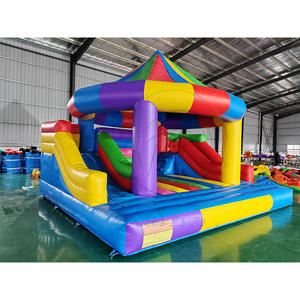 Château Gonflable Personnalisé Combo Arc-en-ciel, Structure Gonflable Commerciale de Qualité Supérieure pour Enfants et Adultes avec Souffleur - Product Image 1