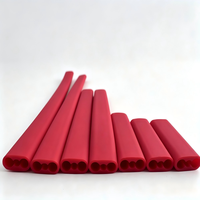 Tube en silicone ovale conducteur personnalisé à trois trous, manchon de protection de câble multicanal, découpe sur mesure pour câblage de lampes LED -50°C~+250°C