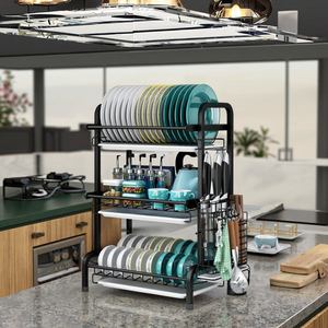 Organizador <span class=keywords><strong>de</strong></span> cocina <span class=keywords><strong>de</strong></span> acero al carbono <span class=keywords><strong>de</strong></span> <span class=keywords><strong>3</strong></span> niveles <span class=keywords><strong>de</strong></span> gran capacidad, estante para <span class=keywords><strong>platos</strong></span> y <span class=keywords><strong>escurridor</strong></span>, soporte <span class=keywords><strong>de</strong></span> almacenamiento, <span class=keywords><strong>escurridor</strong></span> <span class=keywords><strong>de</strong></span> <span class=keywords><strong>platos</strong></span> <span class=keywords><strong>de</strong></span> Metal - Product Image 4