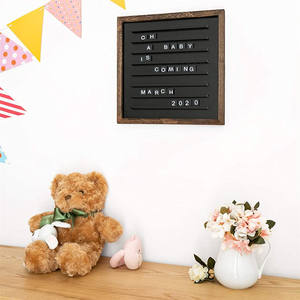 <span class=keywords><strong>Tableau</strong></span> d'affichage rustique en bois et feutre pour messages et annonces, avec lettres interchangeables - Product Image 6