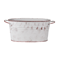Pot de fleur galvanisé ovale de 1.3 gallons de vente directe pour pots de jardinière en métal de jardin pour la fête et la décoration intérieure