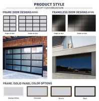 Porte de garage en verre trempé luxueuse et écoénergétique |   Conception moderne de cadre en aluminium |   Entièrement personnalisable